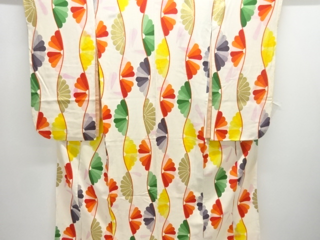 JAPANESE KIMONO / ANTIQUE NISHIKI KIMONO FOR SUMMER TACHINUKI / CHRYSA